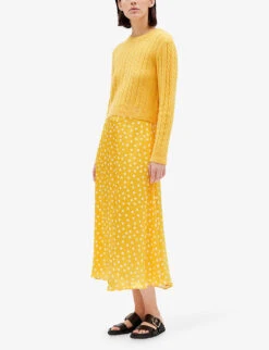 CLAUDIE PIERLOT Polka-dot Flared Silk Midi Skirt 9 CLAUDIE PIERLOT Polka-dot Flared Silk Midi Skirt -Reis Clothing Shop R04109617 DIVERS ALT04