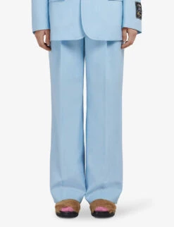 Marni Pleated Wide-leg High-rise Virgin-wool Trousers -Reis Clothing Shop R04110576 ARCTIC ALT02