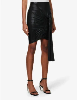 Alix Ruched Slim-fit Stretch-jersey Midi Skirt -Reis Clothing Shop R04111580 BLACK ALT02