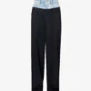 FRAME Le Mix Wide-leg High-rise Woven Trousers