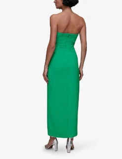 Whistles Gemma Strapless Stretch-recycled Polyester Maxi Dress 8 Whistles Gemma Strapless Stretch-recycled Polyester Maxi Dress -Reis Clothing Shop R04118637 GREEN ALT03