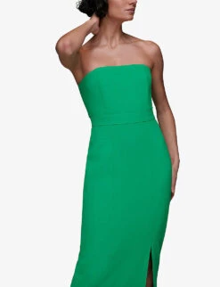 Whistles Gemma Strapless Stretch-recycled Polyester Maxi Dress 9 Whistles Gemma Strapless Stretch-recycled Polyester Maxi Dress -Reis Clothing Shop R04118637 GREEN ALT04