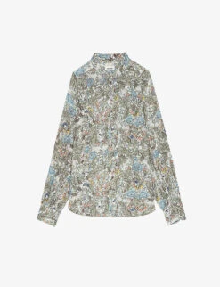 Zadig & Voltaire Twina Floral-print Relaxed-fit Woven Shirt