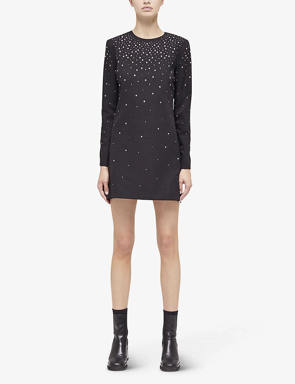 THE KOOPLES Rhinestone-embellished Woven Mini Dress 2 THE KOOPLES Rhinestone-embellished Woven Mini Dress - Image 2