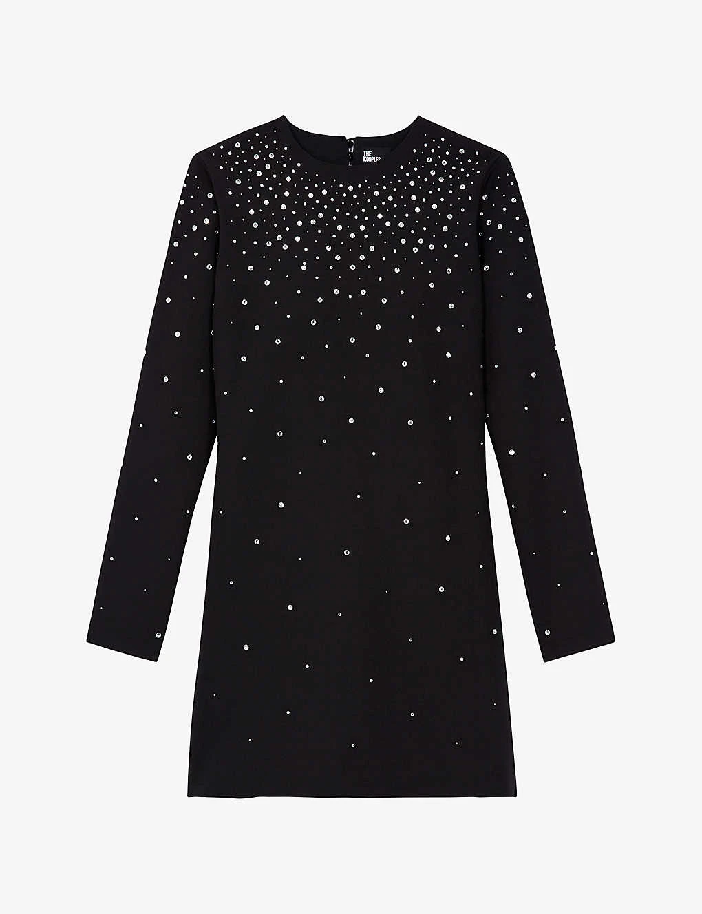 THE KOOPLES Rhinestone-embellished Woven Mini Dress 1 THE KOOPLES Rhinestone-embellished Woven Mini Dress
