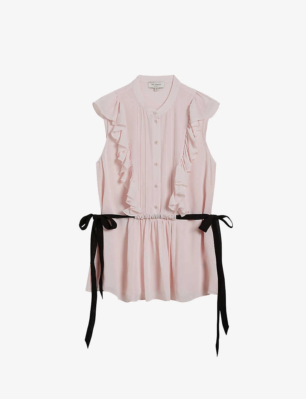 Ted Baker Evalie Frilled Drawstring-waist Crepe Top 1 Ted Baker Evalie Frilled Drawstring-waist Crepe Top
