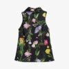 Ted Baker Demitri Floral-print Neck-tie Recycled-polyester Top