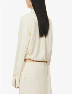 Toteme Boxy-fit Drawstring Hem Woven Shirt 9 Toteme Boxy-fit Drawstring Hem Woven Shirt -Reis Clothing Shop R04124843 VANILLA ALT03