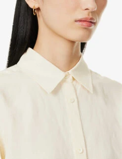 Toteme Boxy-fit Drawstring Hem Woven Shirt 10 Toteme Boxy-fit Drawstring Hem Woven Shirt -Reis Clothing Shop R04124843 VANILLA ALT04