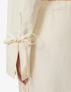 Toteme Boxy-fit Drawstring Hem Woven Shirt 11 Toteme Boxy-fit Drawstring Hem Woven Shirt -Reis Clothing Shop R04124843 VANILLA ALT05