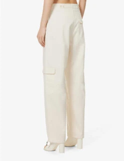 Toteme Drawstring-waist Straight-leg High-rise Organic-cotton Trousers -Reis Clothing Shop R04124849 ECRU ALT03