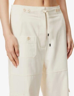 Toteme Drawstring-waist Straight-leg High-rise Organic-cotton Trousers -Reis Clothing Shop R04124849 ECRU ALT04