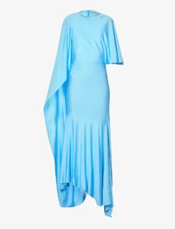 STELLA MCCARTNEY Asymmetric Flared-hem Woven Maxi Dress