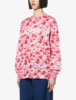 Camouflage Logo-print Mesh T-shirt -Reis Clothing Shop R04126038 PINK ALT02