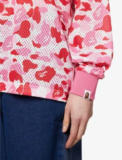 Camouflage Logo-print Mesh T-shirt -Reis Clothing Shop R04126038 PINK ALT04