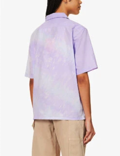 Logo-appliqué Graphic-pattern Cotton Shirt -Reis Clothing Shop R04126056 PURPLE ALT03