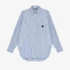 Maje Caudrey Logo-embroidered Striped Stretch Cotton-blend Shirt