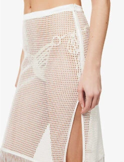 Camelia Fringe-trim Cotton-knit Maxi Skirt -Reis Clothing Shop R04126880 SNOWWHITE ALT04