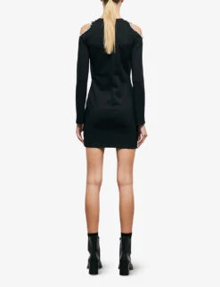 THE KOOPLES Cutout-embellished Cotton Mini Dress -Reis Clothing Shop R04127684 BLA01 ALT03