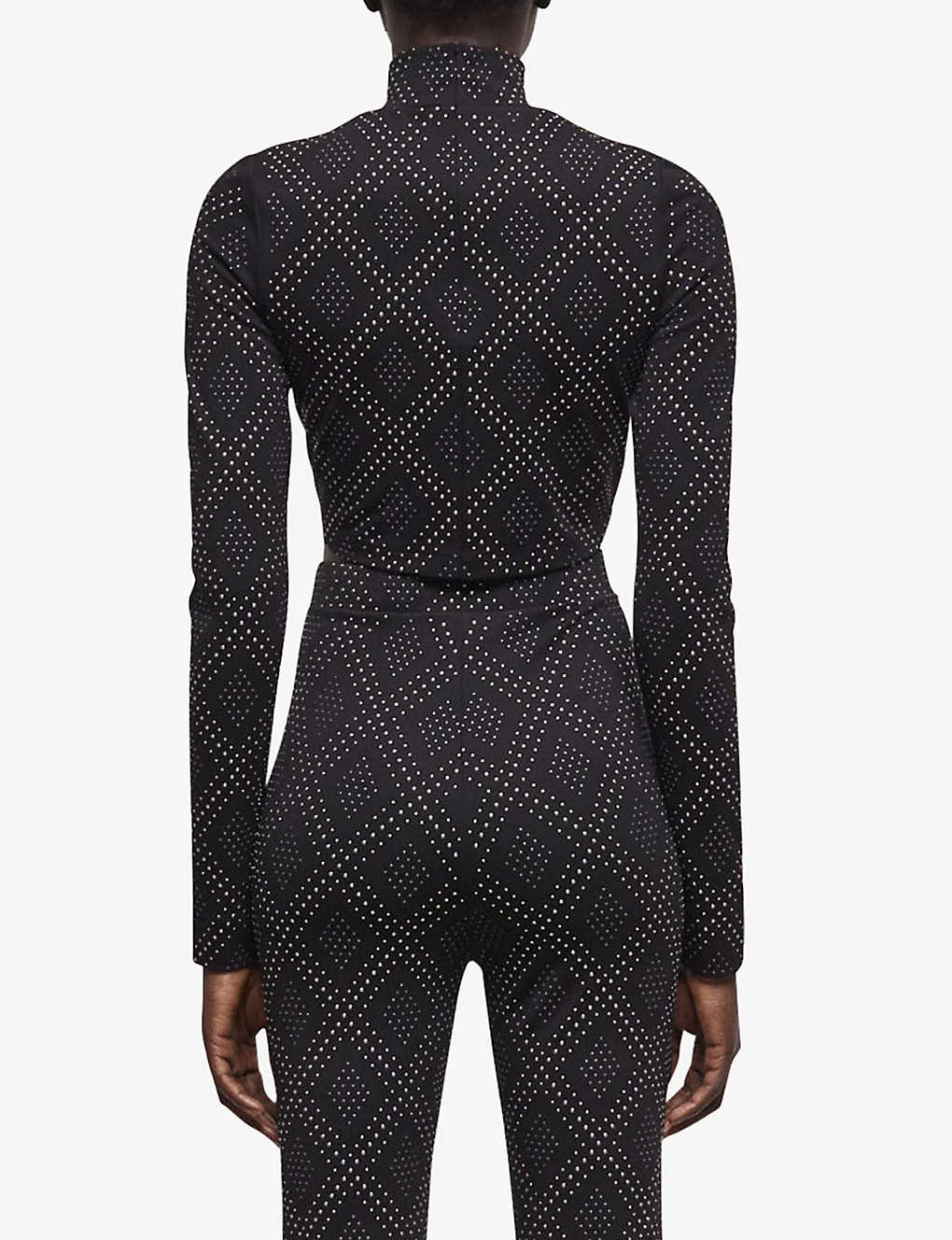 THE KOOPLES Rhinestone-embellished Stretch-jersey Top 4 THE KOOPLES Rhinestone-embellished Stretch-jersey Top - Image 4