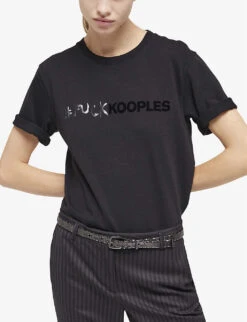 THE KOOPLES Logo-print Cotton T-shirt -Reis Clothing Shop R04127687 BLA01 ALT02