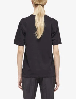 THE KOOPLES Logo-print Cotton T-shirt -Reis Clothing Shop R04127687 BLA01 ALT03