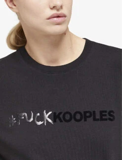 THE KOOPLES Logo-print Cotton T-shirt -Reis Clothing Shop R04127687 BLA01 ALT04