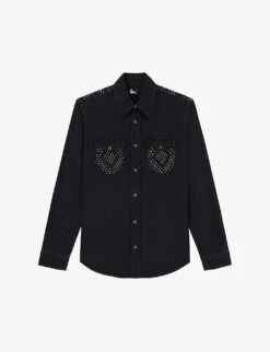 THE KOOPLES Stud-front Denim Cotton Shirt