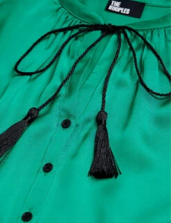 THE KOOPLES Open-collar Puffed-sleeve Woven Shirt -Reis Clothing Shop R04127744 GRN01 ALT04