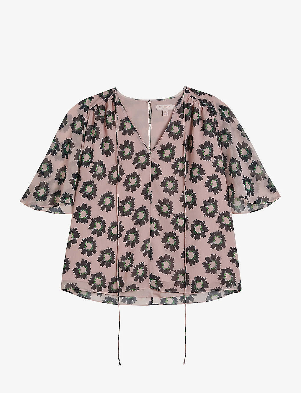 Ted Baker Split-sleeve Floral-print Woven Top 1 Ted Baker Split-sleeve Floral-print Woven Top