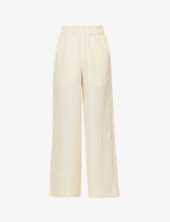 Natalia Straight-leg High-rise Organic-linen Trousers