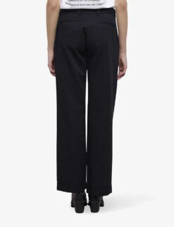 THE KOOPLES Straight-leg Cotton Trousers -Reis Clothing Shop R04129073 BLA01 ALT03