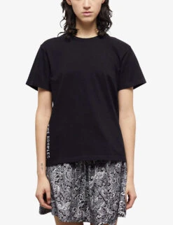 THE KOOPLES Graphic-print Crew-neck Cotton T-shirt -Reis Clothing Shop R04129082 BLA01 ALT02