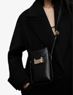 AllSaints Salome Leather Cross Body Bag -Reis Clothing Shop R04131309 BLACK ALT04