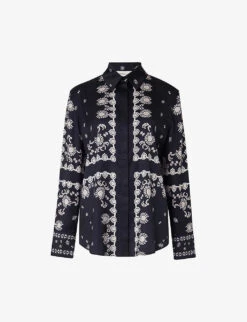 By Malina Tereza Abstract-print Relaxed-fit Recycled-polyester Shirt