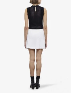 THE KOOPLES Scalloped-trim Knitted Vest -Reis Clothing Shop R04134652 BLA01 ALT02