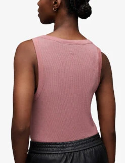 AllSaints Rina Round-neck Stretch-woven Tank Top -Reis Clothing Shop R04134780 SOFTPINK ALT03