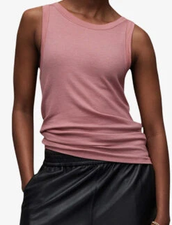 AllSaints Rina Round-neck Stretch-woven Tank Top -Reis Clothing Shop R04134780 SOFTPINK ALT04