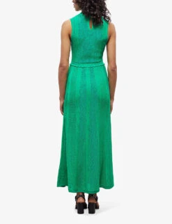 THE KOOPLES Scalloped-trim Open-work Woven Maxi Dress -Reis Clothing Shop R04135415 GRN01 ALT03