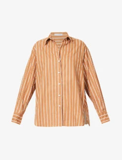 Faithfull The Brand Daija Striped Split-sides Cotton Shirt