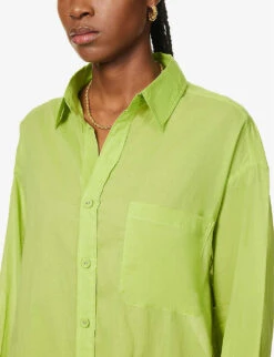 Faithfull The Brand Monita Collared Cotton Maxi Dress -Reis Clothing Shop R04135592 KIWIFRUIT ALT04