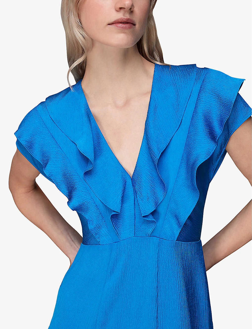 Whistles Adeline Frill Stretch-woven Midi Dress 5 Whistles Adeline Frill Stretch-woven Midi Dress - Image 5