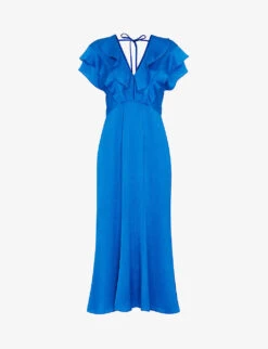 Whistles Adeline Frill Stretch-woven Midi Dress