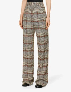 Vivienne Westwood Ray Straight-leg Mid-rise Stretch-woven Trousers -Reis Clothing Shop R04135882 GREEN ALT02