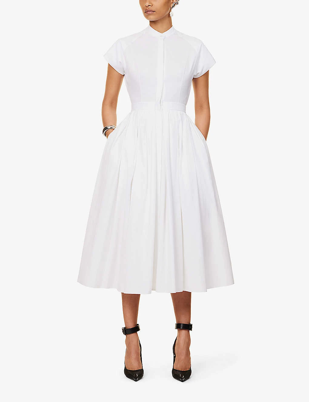 Alexander McQueen Day Flared-hem Cotton Midi Dress 2 Alexander McQueen Day Flared-hem Cotton Midi Dress - Image 2