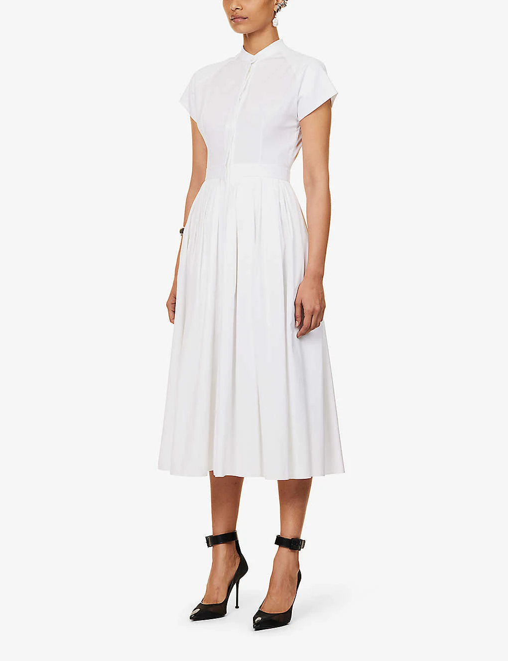 Alexander McQueen Day Flared-hem Cotton Midi Dress 3 Alexander McQueen Day Flared-hem Cotton Midi Dress - Image 3