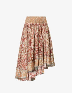 Zimmermann Chintz Floral-print Silk Midi Skirt