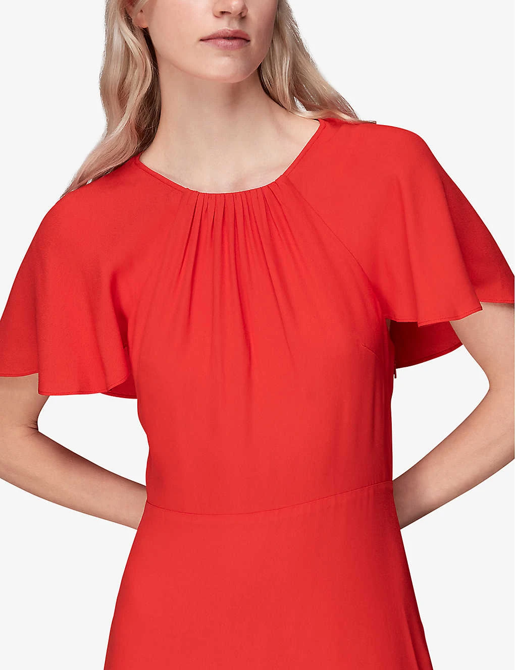 Whistles Annabelle Cape-sleeves Woven Midi Dress 5 Whistles Annabelle Cape-sleeves Woven Midi Dress - Image 5