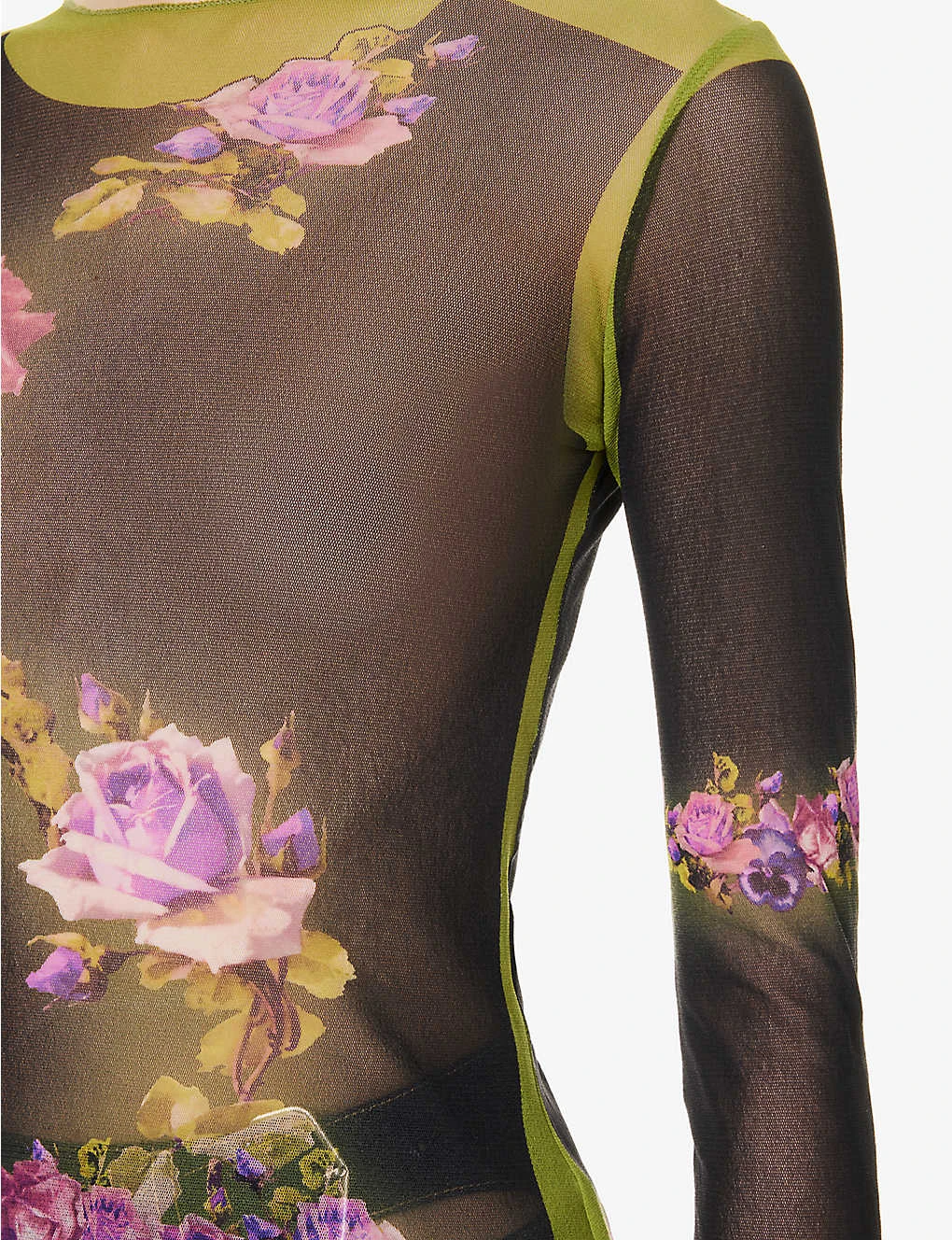 Jean Paul Gaultier Flowers Graphic-print Mesh Top 6 Jean Paul Gaultier Flowers Graphic-print Mesh Top - Image 6