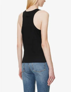 Jean Paul Gaultier Flower Lace-up Cotton-jersey Top -Reis Clothing Shop R04137676 BLACK ALT03